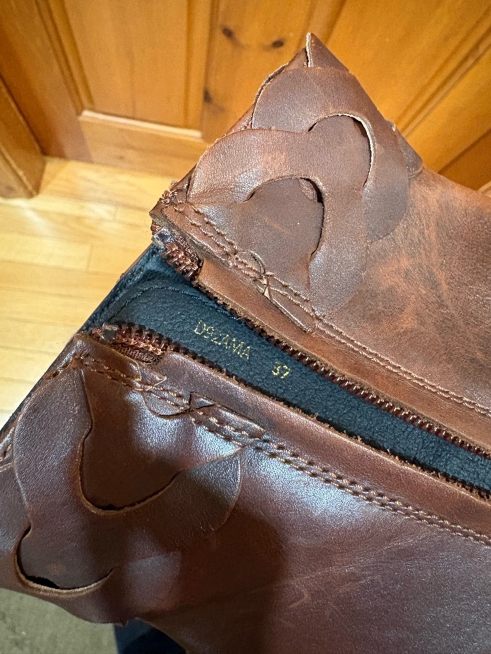 Geox Rich Brown Leather Ankle Booties with Decorative Braiding, 37 - Picture 12 of 12